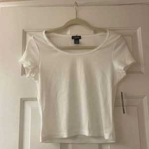 White Ribbed Top